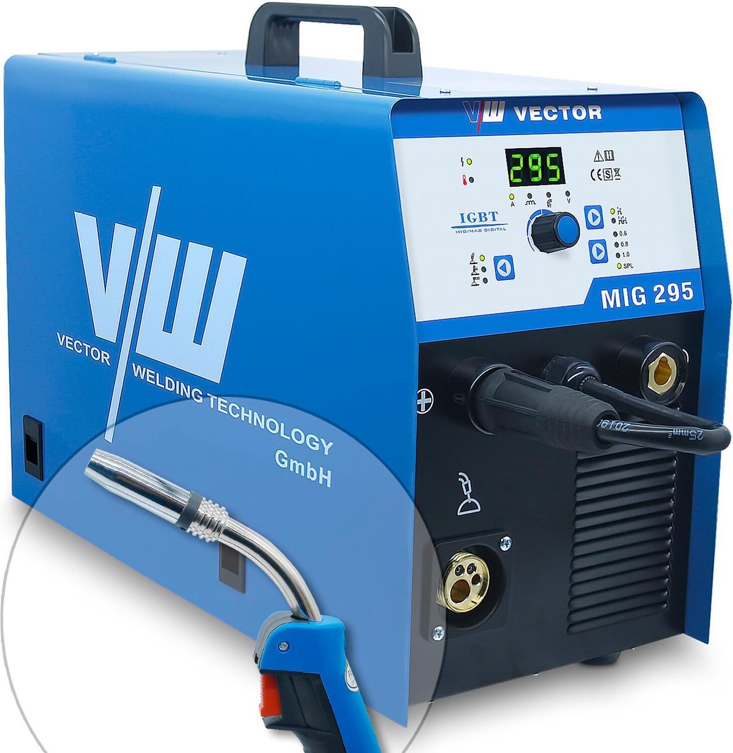 MIG MAG Fülldraht Schweißgerät 295A,Inverter Schutzgas MMA TIG Profi Welder MIG295 VECTOR WELDING