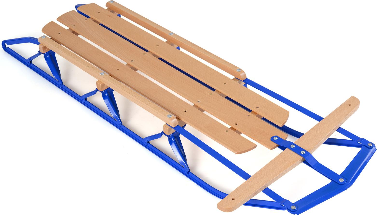 COSTWAY Schlitten, 137 cm Holzschlitten, Kinderschlitten aus Holz, Davoser Schneeschlitten für Kinder und Erwachsene