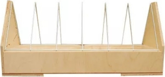 F&R Futtertrog Futterraufe Taubentrog für Vögel Tauben Futterspender Futterraufe Futter aus Holz 37cm