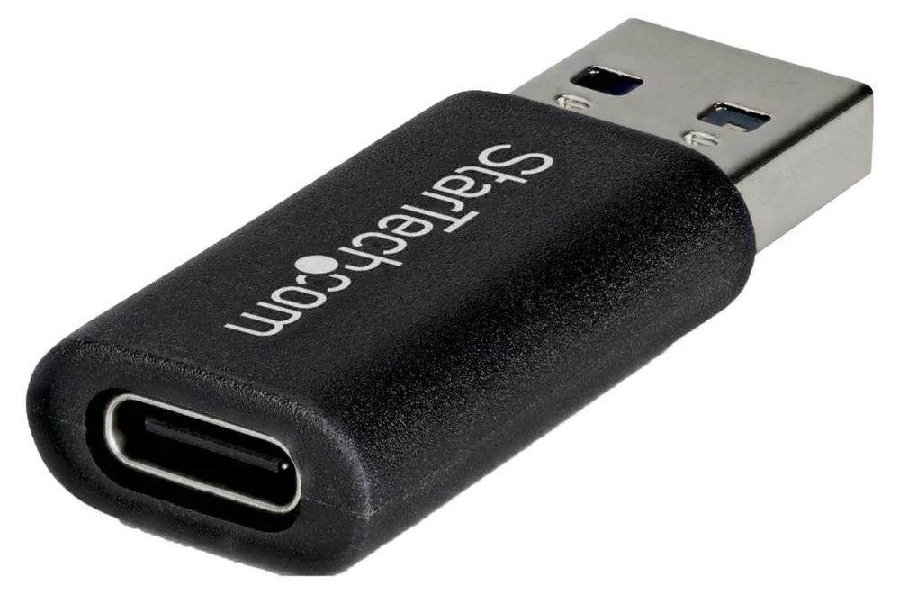 StarTech.com USB-A zu USB-C Adapter, USB-A Stecker zu USB-C Buchse Konverter, USB 10Gbps, 5V 900mA, USB auf USB C Adapter für USB-A Ladegeräte/Hubs, USB-A, USB-C, Schwarz U32-AMCF-USBADAPTER