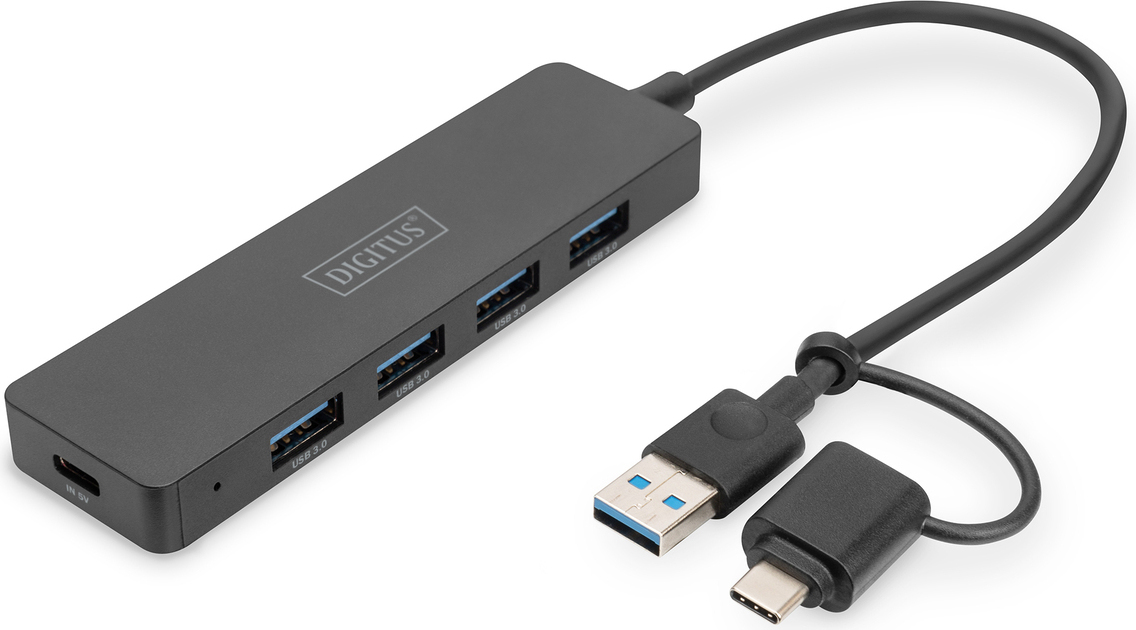 DIGITUS USB 3.0 Hub 4-Port, Slim Line