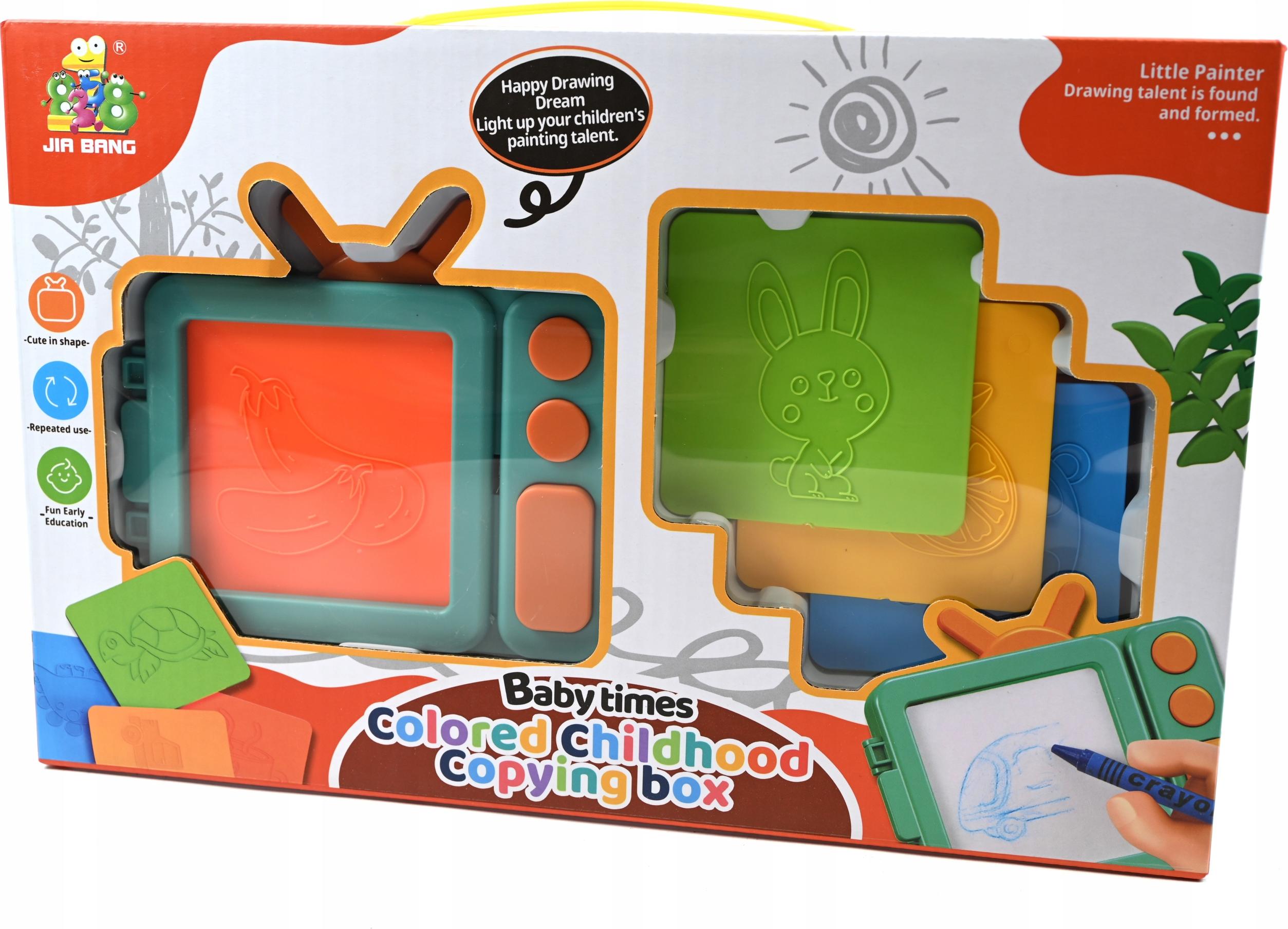 Midex Malset mit Schablonen & Tafel - 8 Zeichenvorlagen & Wachsmalstifte für Kreative Kinder