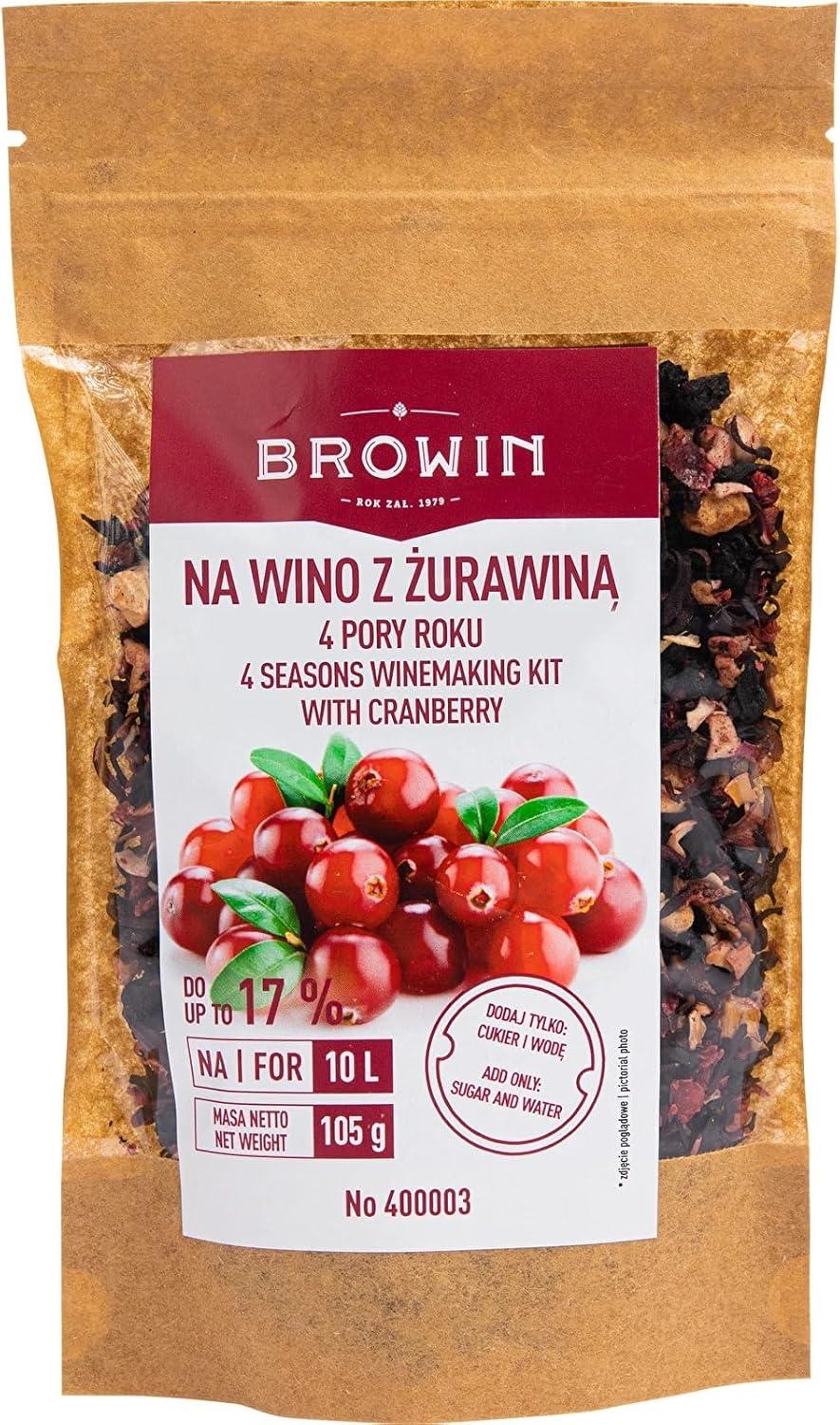 lilawelt24 Cranberry Weinset – DIY Fruchtwein für 10 L – inkl. Frucht- & Blütenmix, Hefe & Nährboden – zum Selbermachen