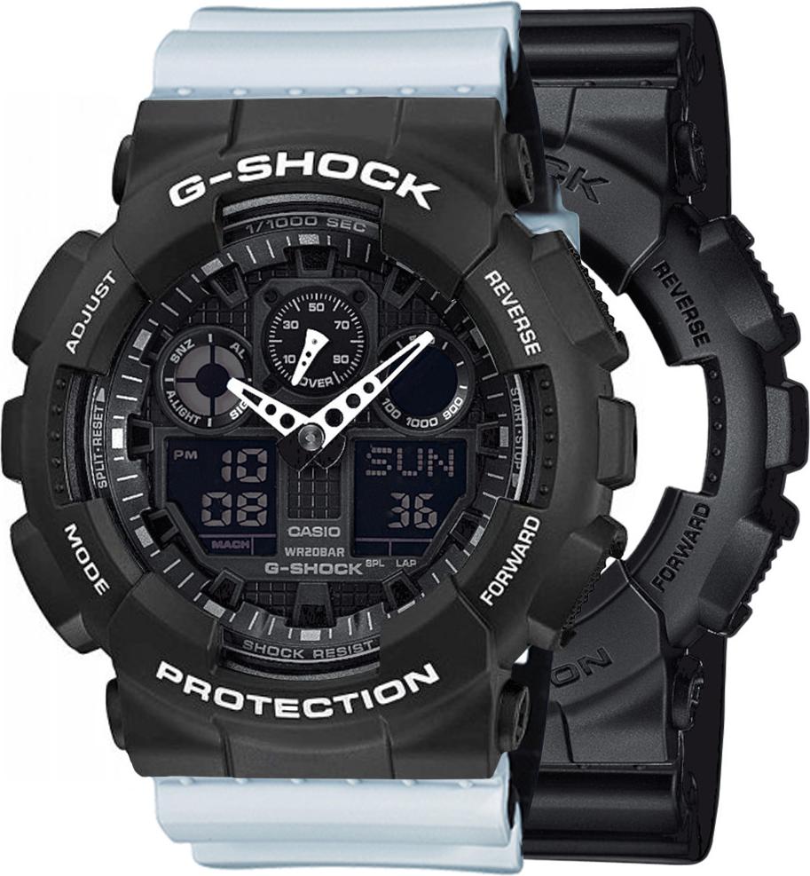 Casio G-Shock SET GA-100-1A1ER hodinky + BEZEL 10508136 + BAND 10527469 20BAR