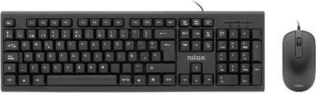 Tastatur mit Maus Nilox Schwarz S8438734
