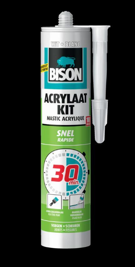 Bison 1491142, 310 ml, Acryl-Dichtstoff, Für die Nutzung im Innenbereich geeignet, Für die Nutzung im Außenbereich geeignet, Weiß