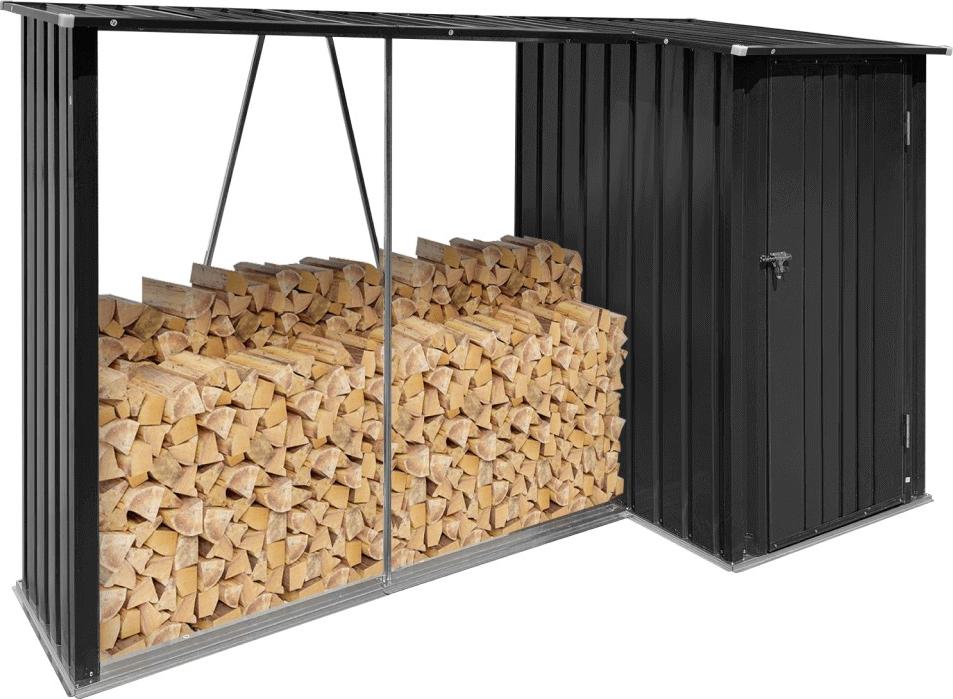 Kondela Prístrešok na drevo s kôlňou Arpol Typ 2 270x104x159 cm - antracit