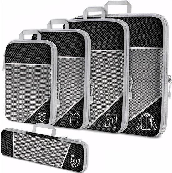 Famanu Organizer für Reisekoffer - 5-teilig - schwarz - kompaktes Design für optimale Raumnutzung B0DWSQH8MT