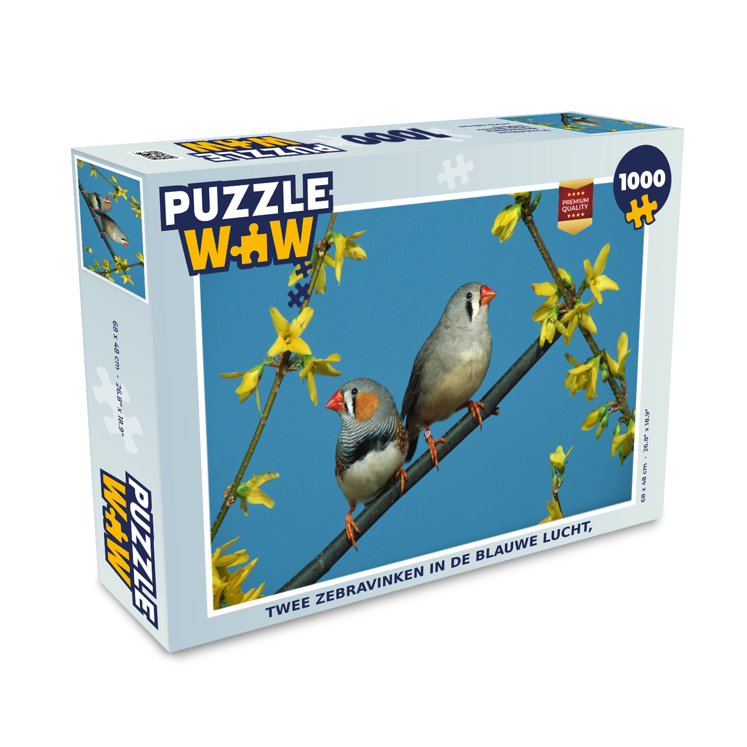 MuchoWow® Puzzle 1000 Teile Zwei Zebrafinken am blauen Himmel, - Erwachsene - Rätsel 136|3741029
