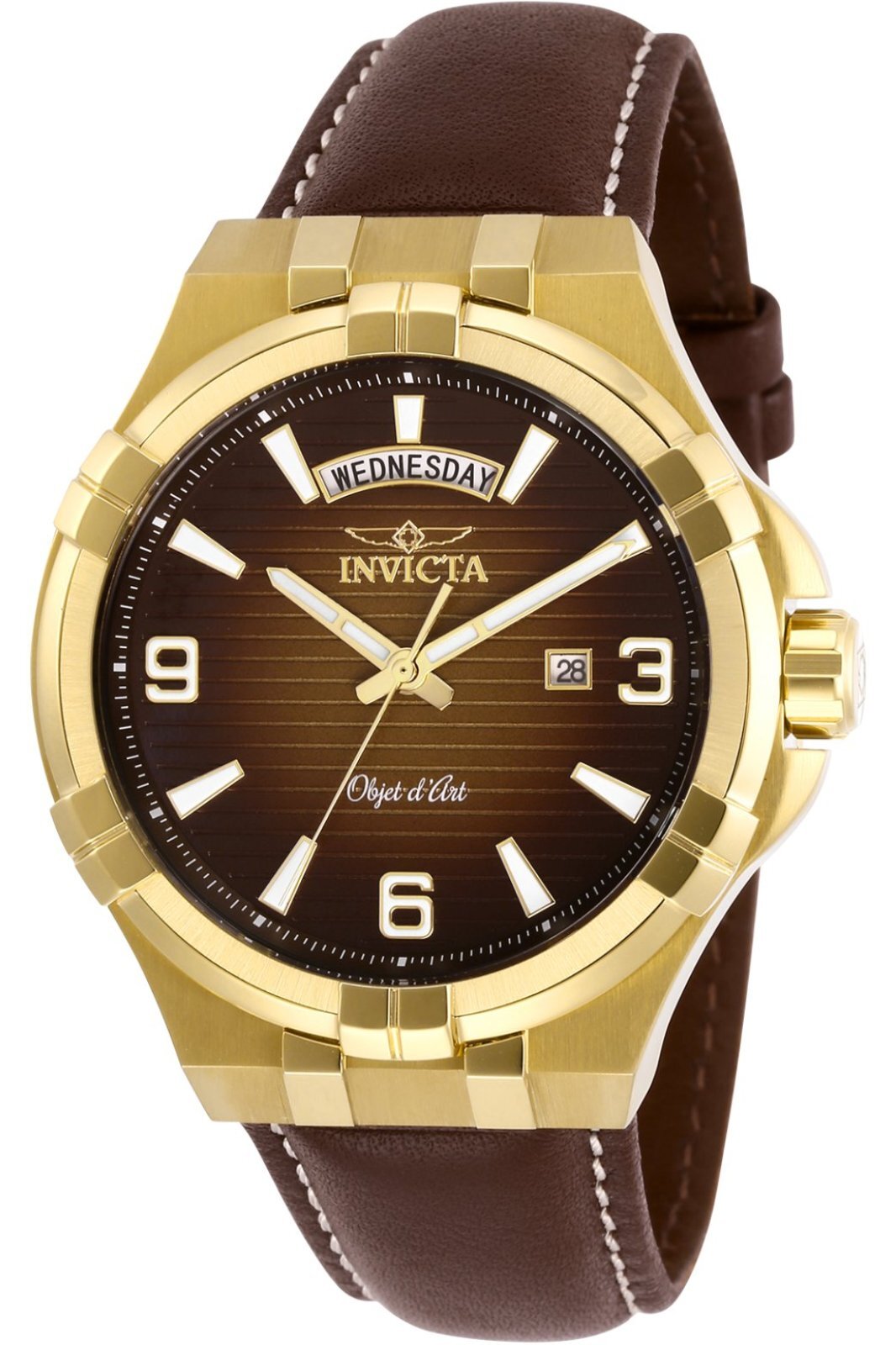 Invicta Objet D Art 30187 - Pánske Náramkové Hondiky - Quarz - Nerezová oceľ  s hnedým ciferníkom - 44mm