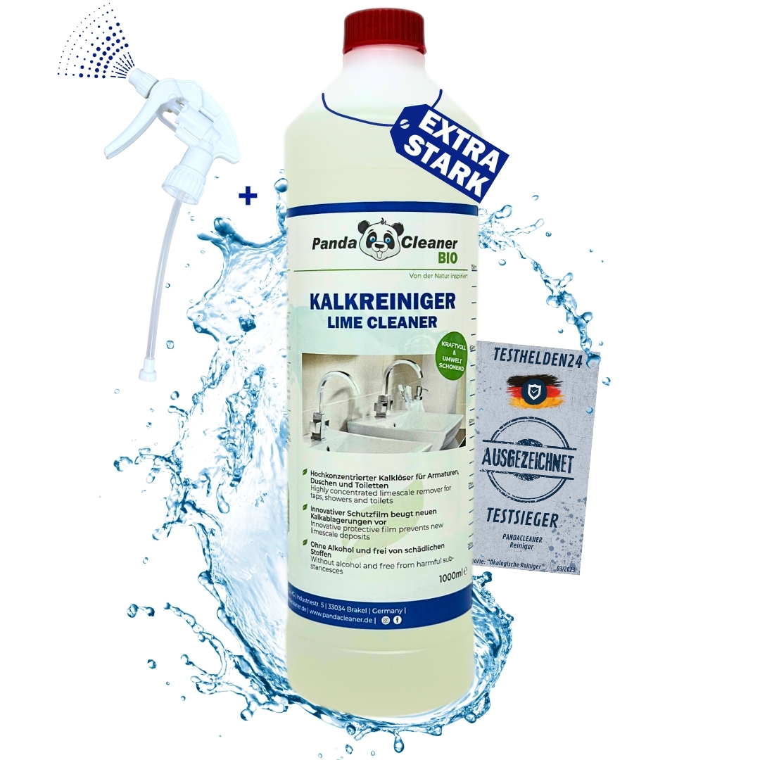 PandaCleaner Kalkreiniger Bad - 1000ml Kalkreiniger Spray - WC Reiniger extra stark - Kalk und Schmutz Reiniger EA0980