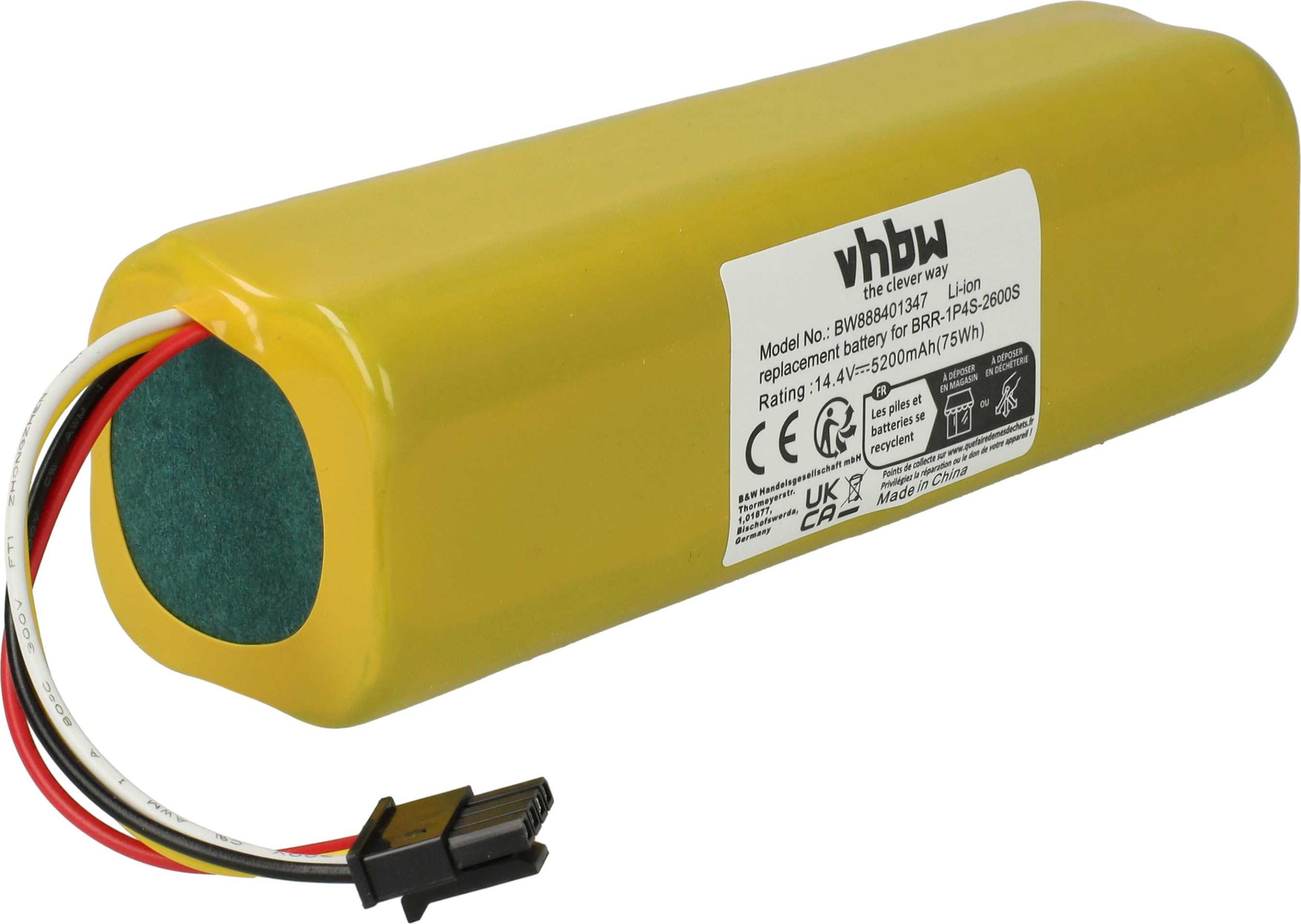 vhbw Akku Ersatz für Xiaowa BRR-1P4S-2600S für Staubsauger (5200 mAh, 14,4 V, Li-Ion) 176769688-4
