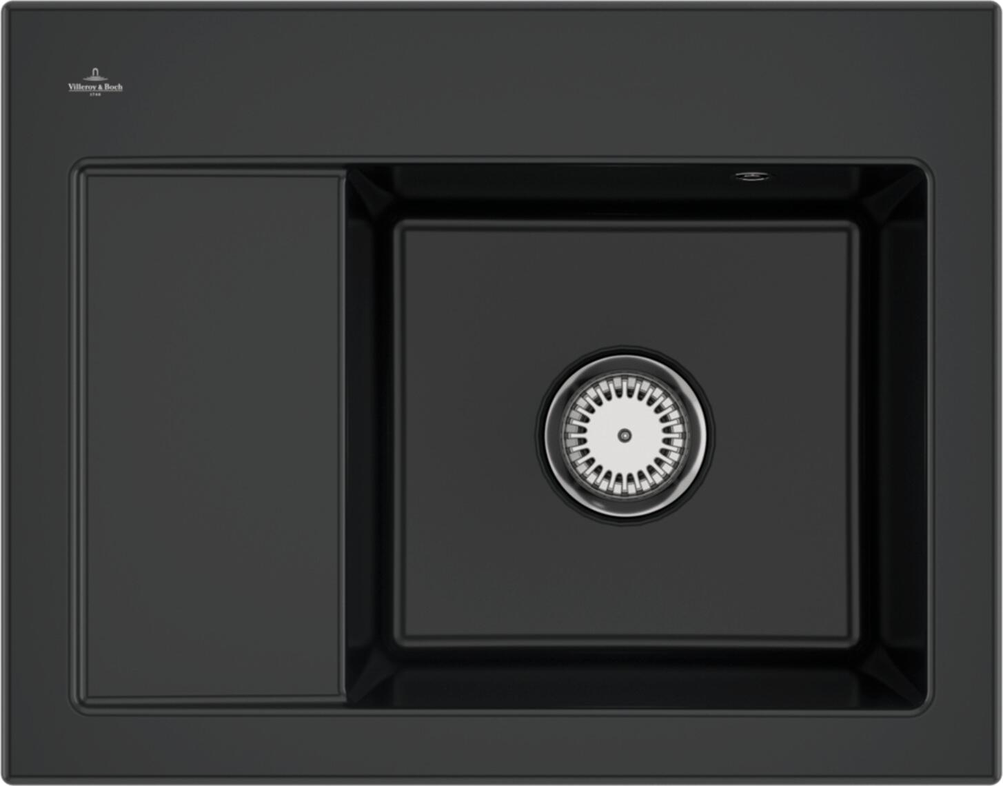 V&B Spüle Subway 45 Compact re, m Abl.garn, Hand., pure black Image