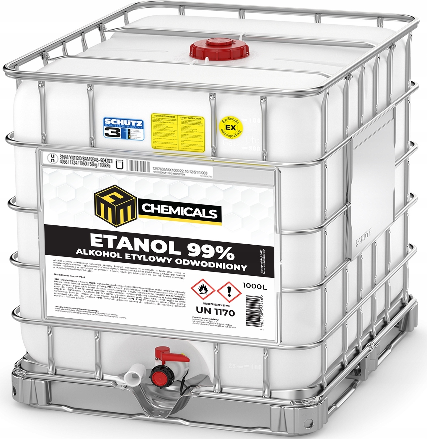 MRM-Chemicals MRM Chemicals ETHYL ALCOHOL Brennspiritus ETHANOL zur Desinfektion 99% 1000L