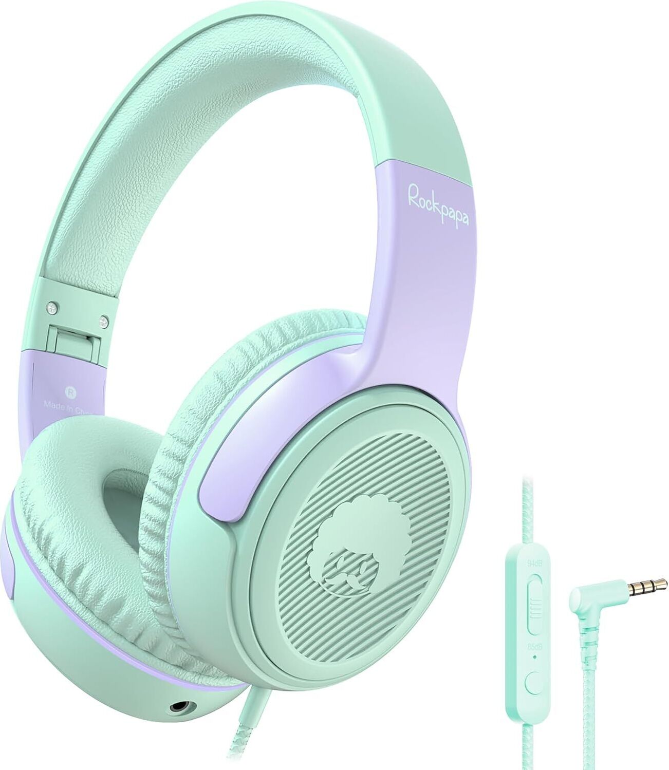 Slúchadlá pre deti, školáčka, chlapec, ovládanie hlasitosti 85 dB/94 dB, funkcia zdieľania, skladacie, detské slúchadlá s káblom a mikrofónom na cesty