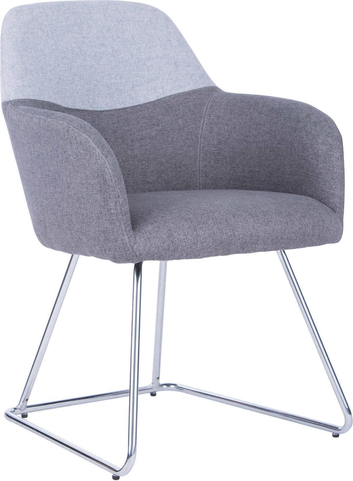 Dmora Bürostuhl Dmioni, Wartestuhl mit Armlehnen für Büro, Ergonomischer Wartestuhl, 62x57h83 cm, Grau