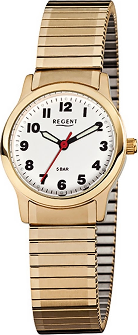 Regent oceľové dámske hodinky F-896 quartz náramok zlaté D2URF896