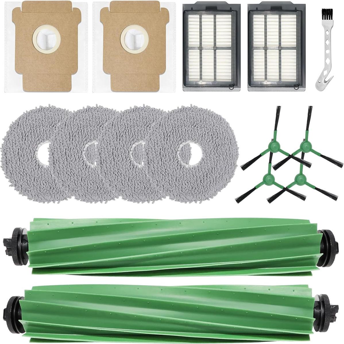 Kit Ricambi Per Proscenic Q10 – Spazzola Principale, 6 Laterali, 4 Filtri, 4 Panni E Spazzola Pulizia