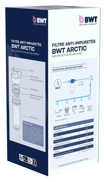 BWT ARCTIC 20 µm Anti-Verunreinigungen-Filter – Bakteriostatische Filterkartusche – Durchflussrate 3000 l/h OC-AACBE69535