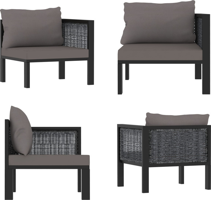 vidaXL Sofa Eckelement mit Linker Armlehne Poly Rattan Anthrazit - Modular-Sofa-Eckteil - Modular-Sofa-Eckteile - Modulares Sofa-Eckteil - Modulares Sofa-Eckteile HL49396