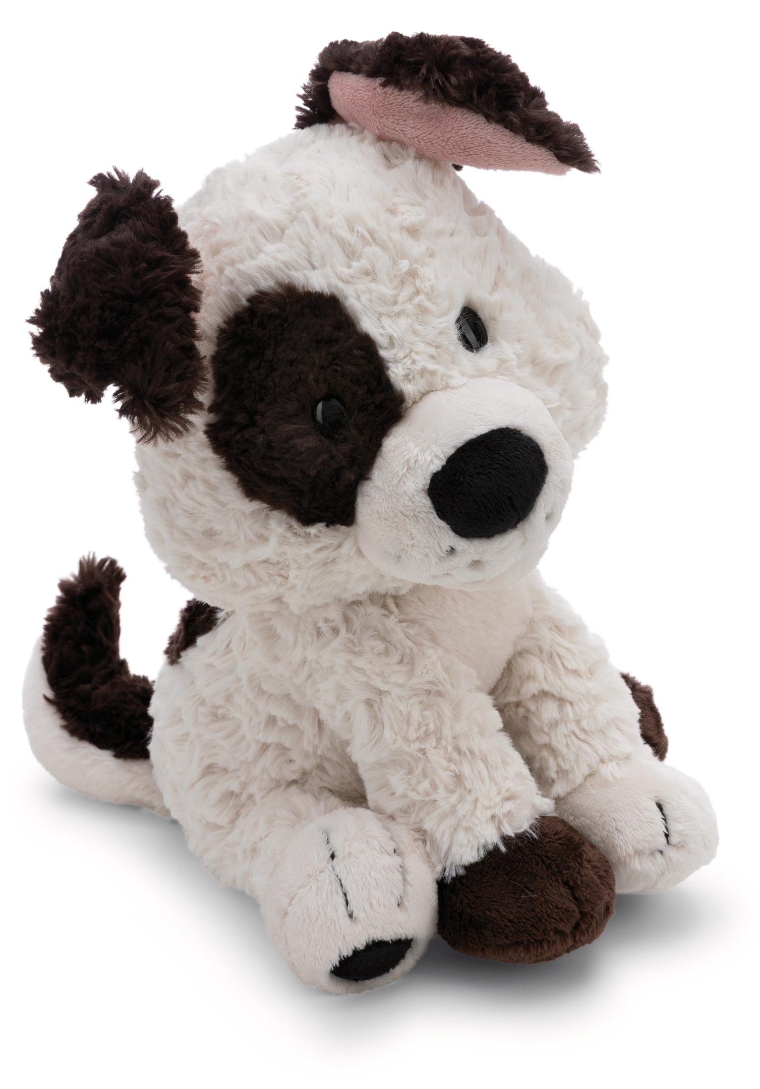 Nici Kuscheltier Hund weiß/braun sitzend 25 cm Stoffhund 62145