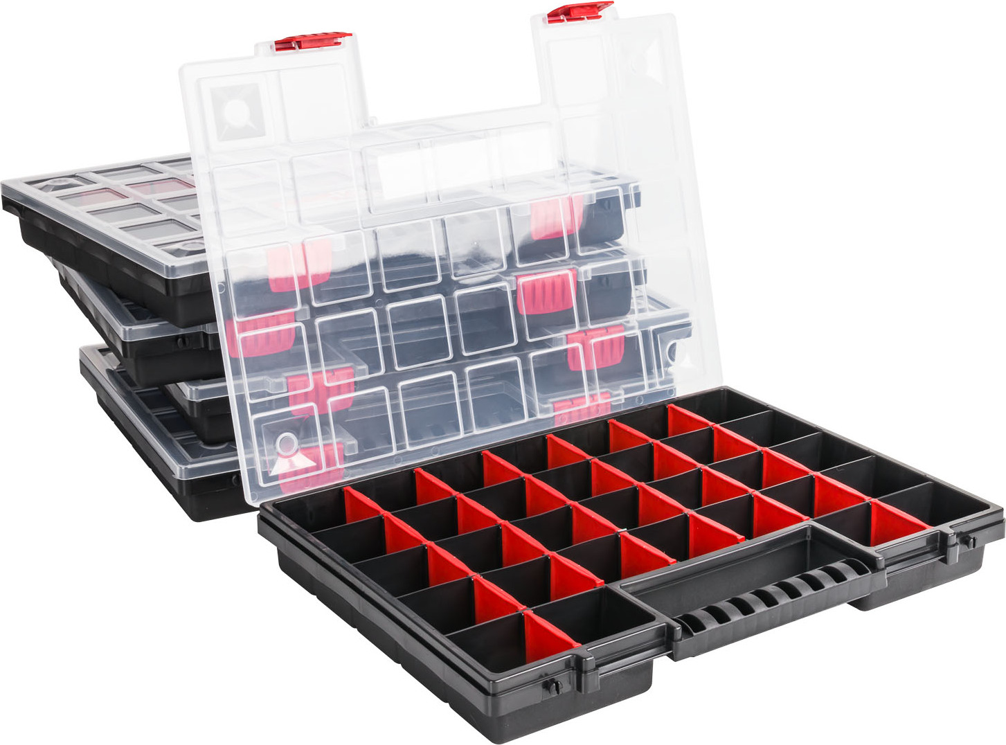 Prosperplast Sortimentskasten Kunststoff x5 Sortimentsbox NORS16 Rot Sortierbox PRO-NORS16-R444 x5