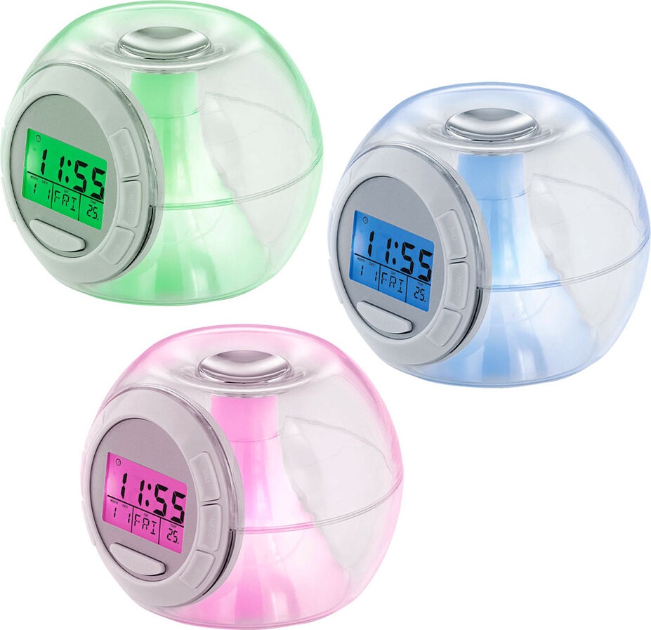 etc-shop 3er Set RGB LED Wecker, 6 Wecktöne, Datum-/Temperaturanzeige 127241