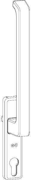 GU HS Drehgriff DIRIGENT 180° innen Rosette mit PZ silber 6-24609-00-0-1