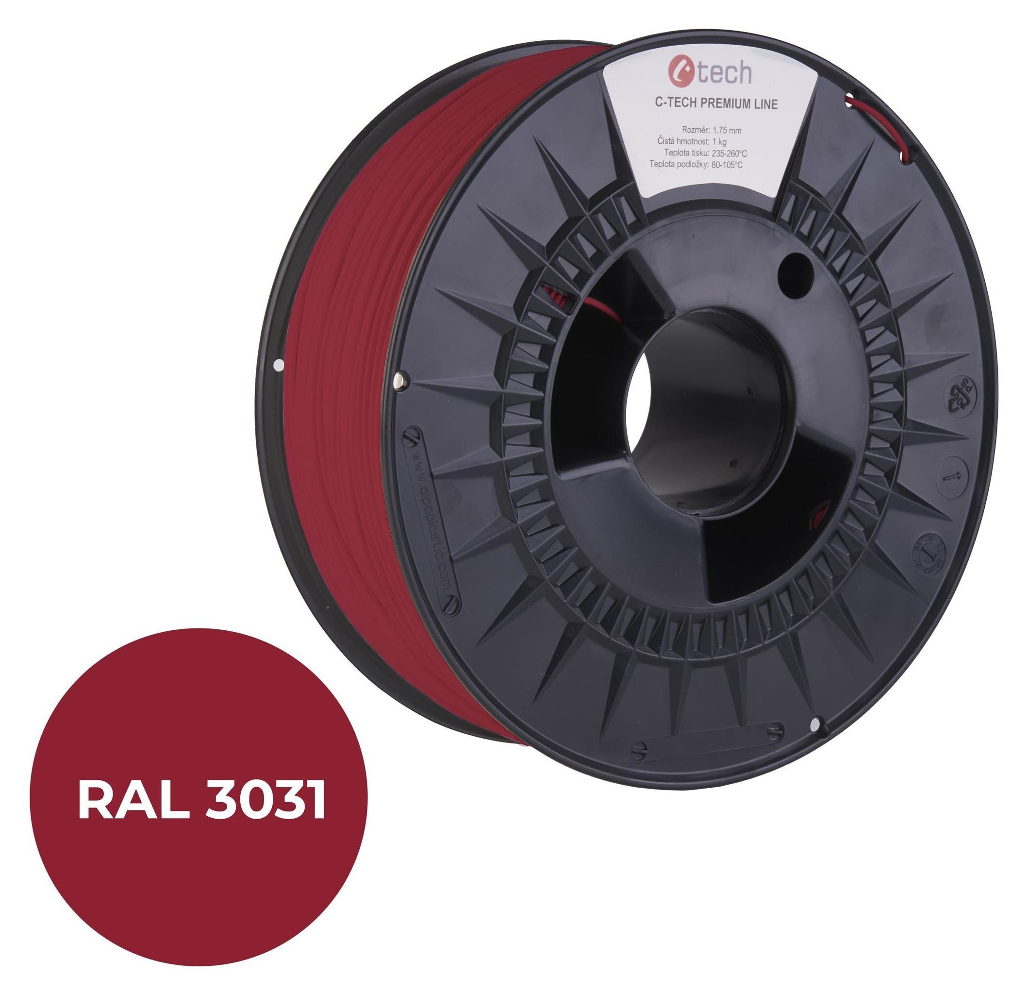 C-TECH Filament PREMIUM LINE PETG orientalisch rot RAL3031 3DF-P-PETG1.75-3031