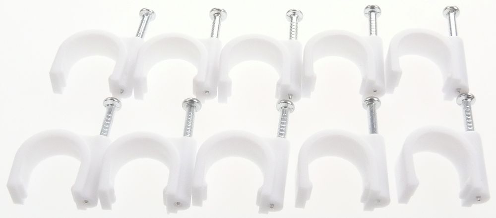 maxgo Nagelschelle Nagelschellen Kabelschellen Rundschelle mit Nagel 3 4 5 12mm Weiß, Auswahl:100 x 4 mm E1-J324-XW09