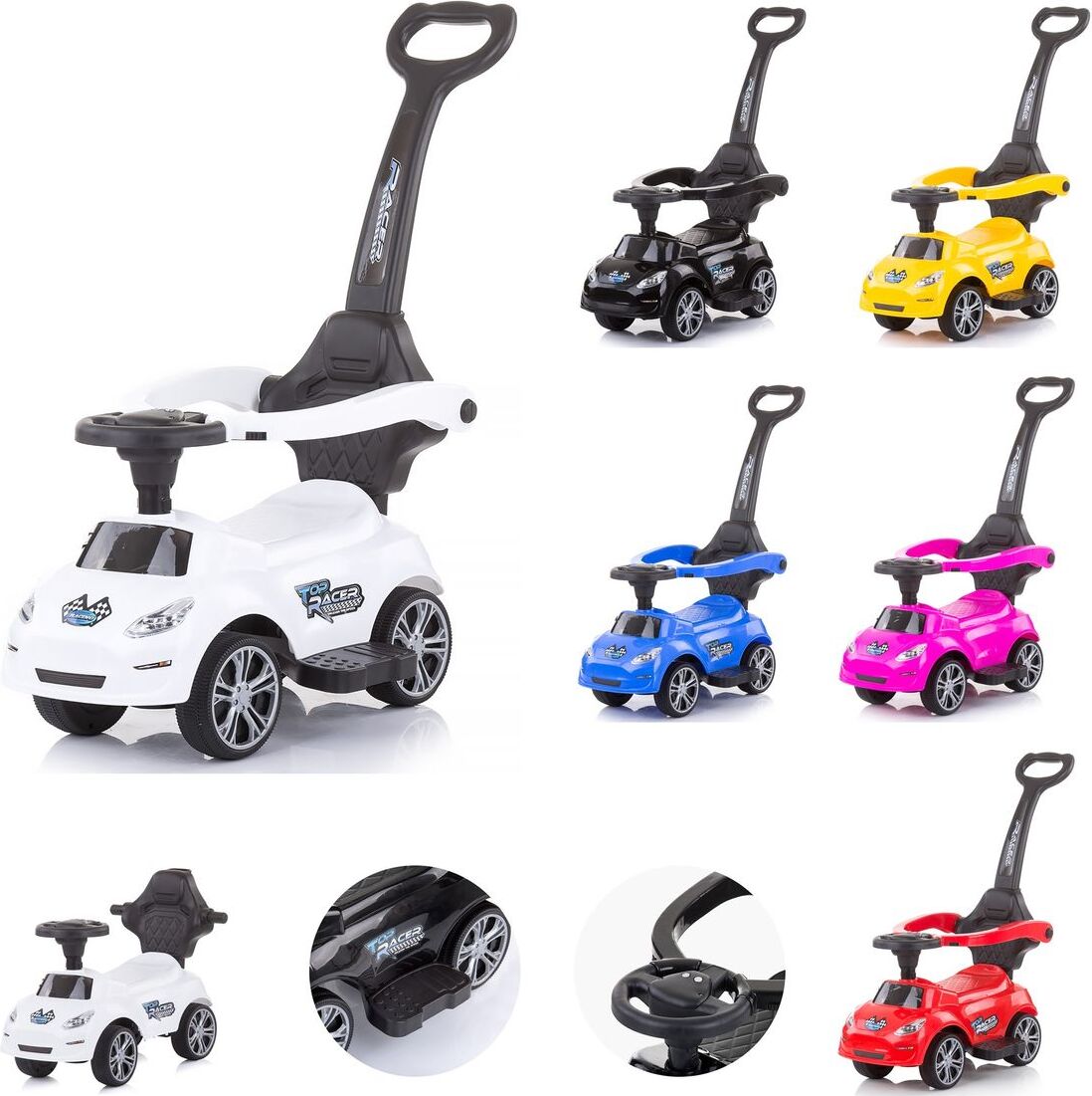 Voiture à Pédales Toboggan ATV Enfant Rose – Toit Ouvrant, Poignée Poussette, Musique – Dès 3 Ans Jusqu’à 23 Kg – Chipolino