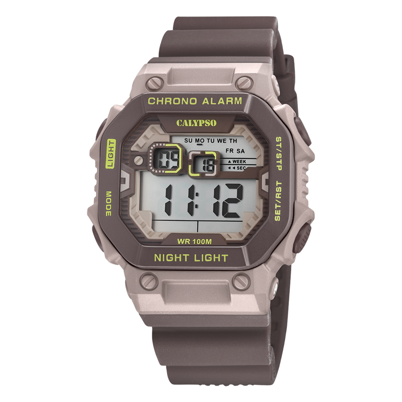 Calypso pánske hodinky gumené hnedé Calypso digitálne náramkové hodinky UK5840/2