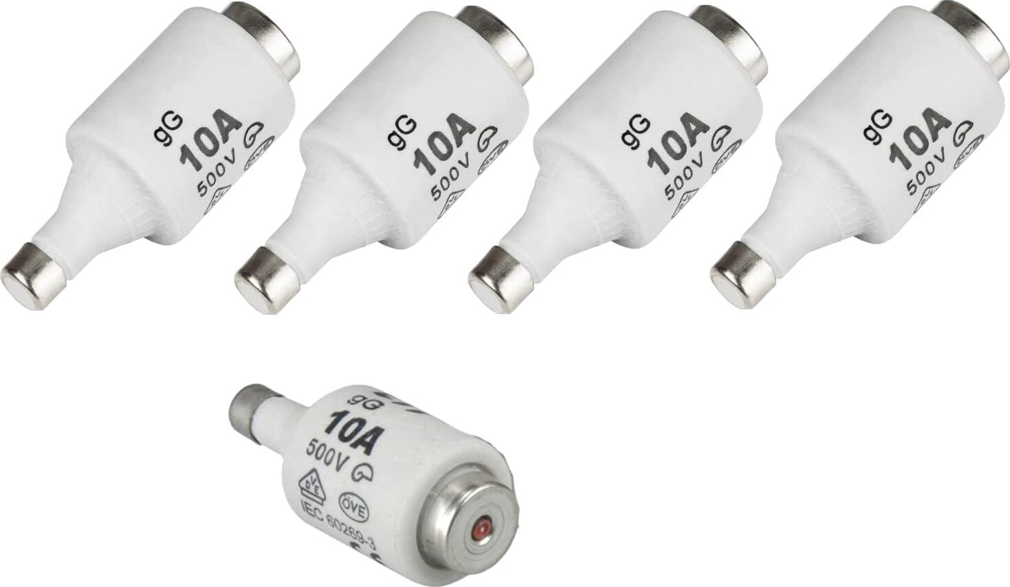 Grenda-hammer Sicherung DIAZED DII E27 6 bis 25A Blister mit 5 Stück Schmelzsicherungen – 10A (rot)