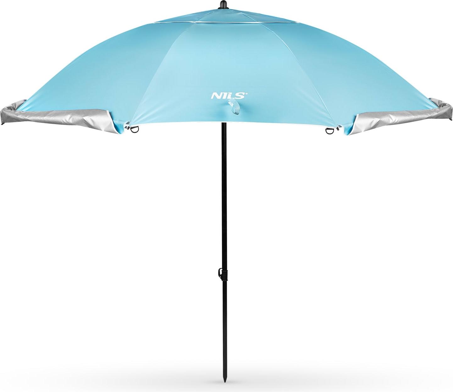 Northix Strandschirm Windschutz 2-in-1 XXL 240cm Blau