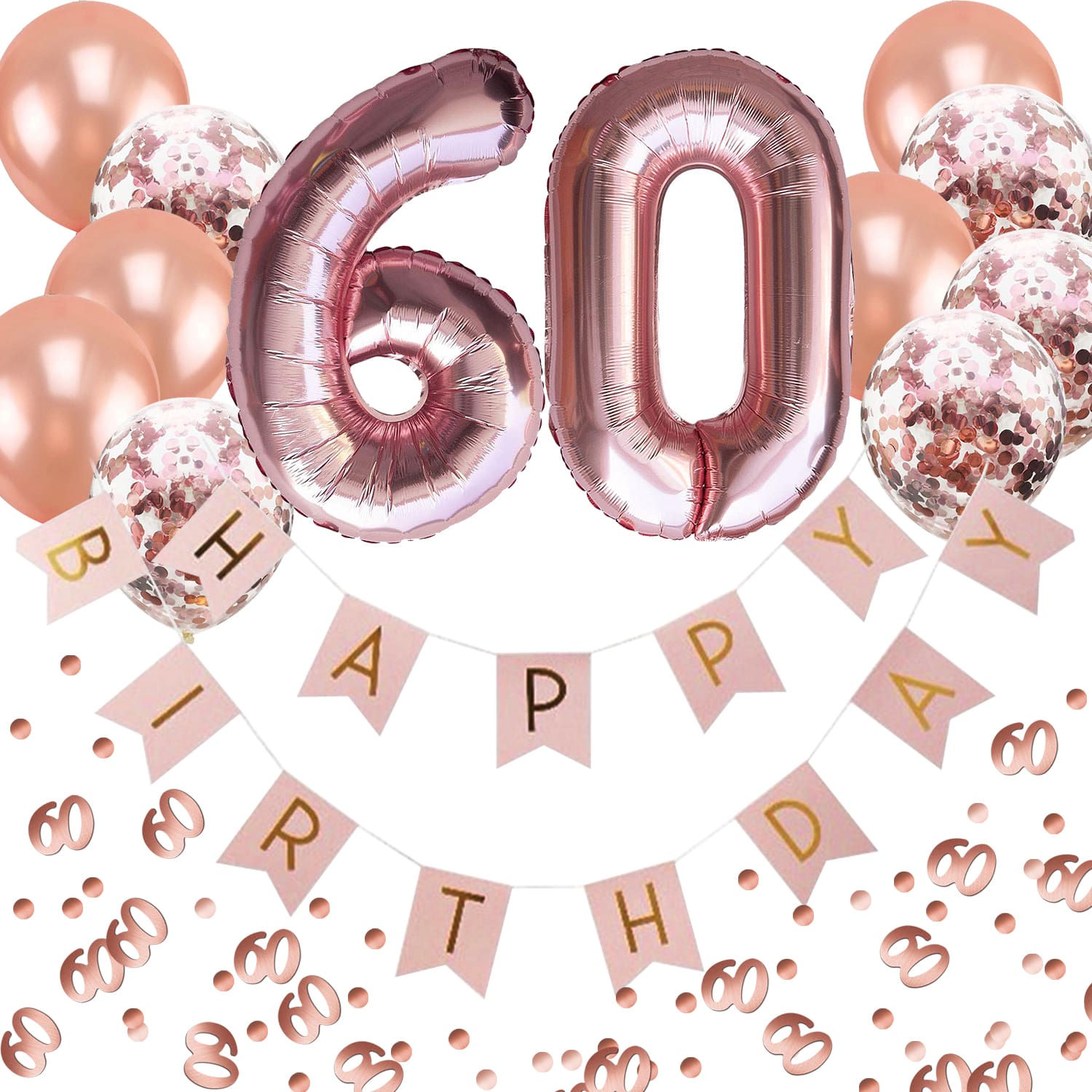 Geburtstag Konfetti Ballons Girlanden Servietten Wimpelketten 60 60 Geburtstag 