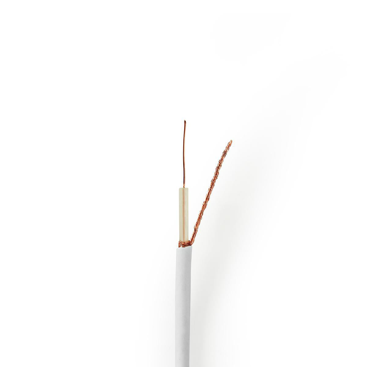 Nedis Koaxialkabel auf Bobin | Mini-Koax | 75 Ohm | Einschaliger Schutz | ECA | 100,0 m | Koax | PVC | Weiß | Trommel ADL-CSBR4005WT1000