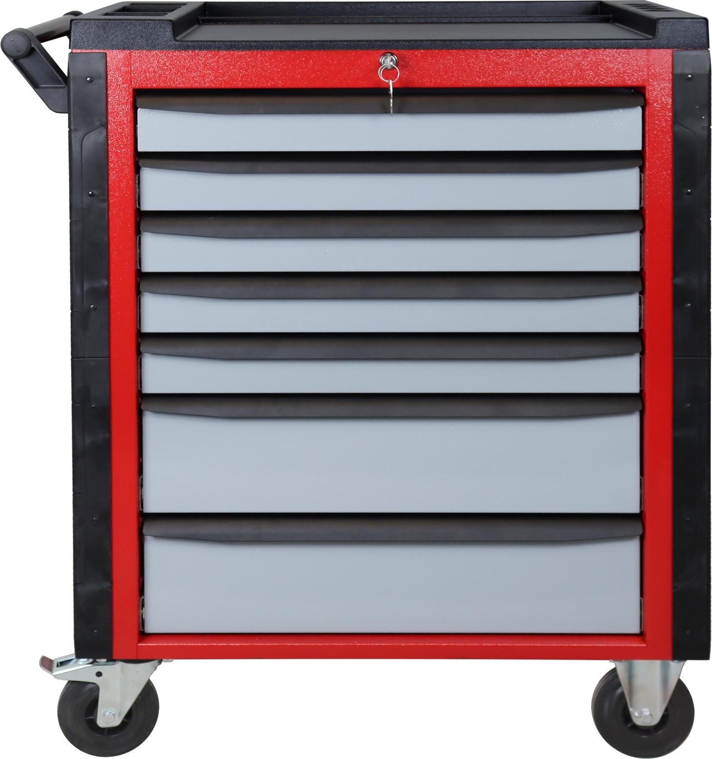 Werkstattwagen Cheetah Plus | 7 Schubladen | HxBxT 98,5x75x47,5cm | Feuerrot/Silbergrau