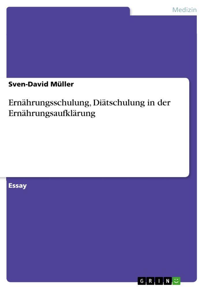 Sonstige Verlage Ernährungsschulung, Diätschulung in der Ernährungsaufklärung