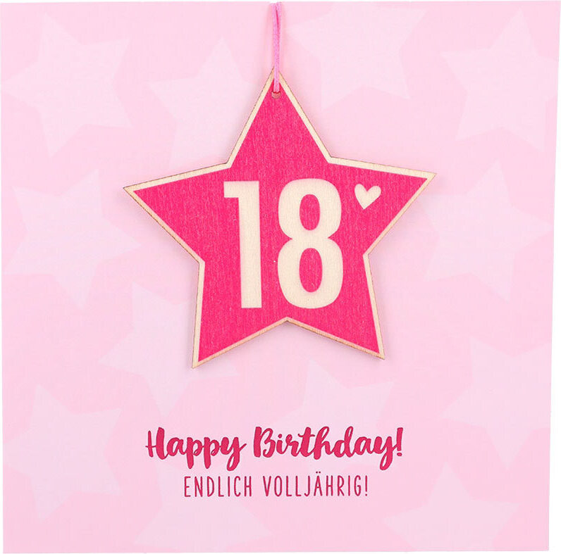 Depesche Klappkarte mit Anhänger : 18 Happy Birthday! Endlich volljährig! Karte mit Anhänger: 18 Happy Birthday! Endlich volljährig! 11849