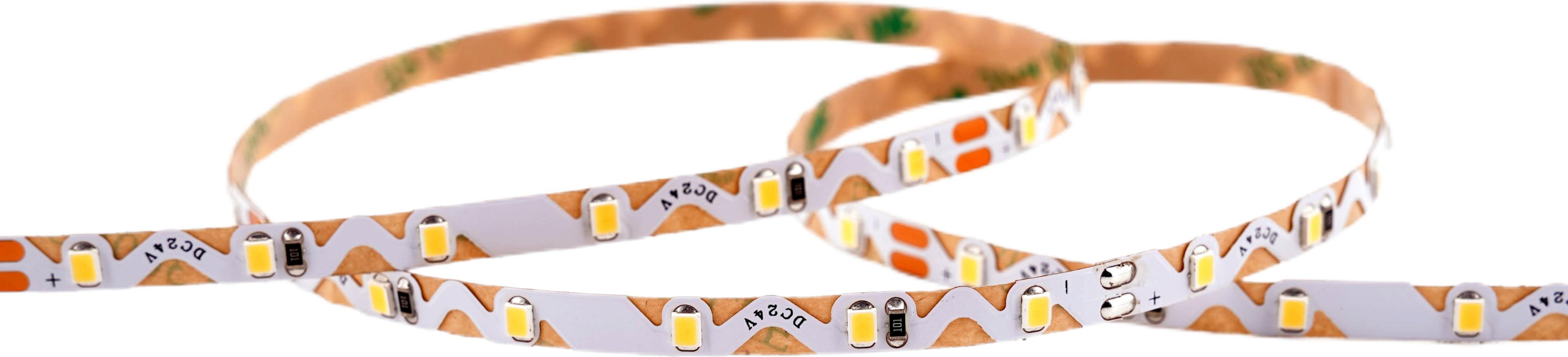 SK-LED LED-ZigZag Streifen 6,6 mm – 24 V, 60 LEDs/m, 7,2 W/m, 925 lm/m – ideal für Kurven und Rundungen