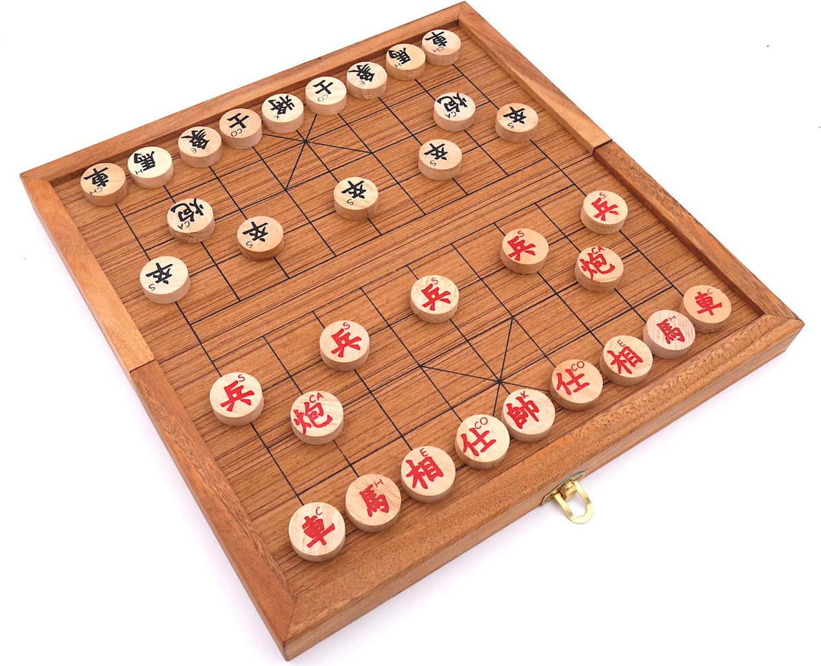 ROMBOL Xiangqi - edles, chinesisches Schachspiel, Set mit originalen Holzscheiben 6310