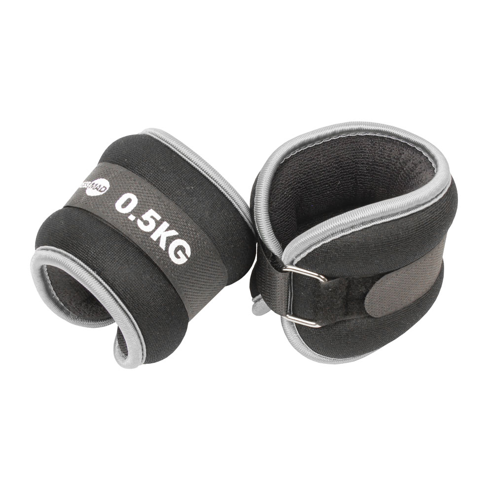 Fitness-Mad Hand- und Fußgewichte schwarz 2 x 0,5kg Neopren KFW4081