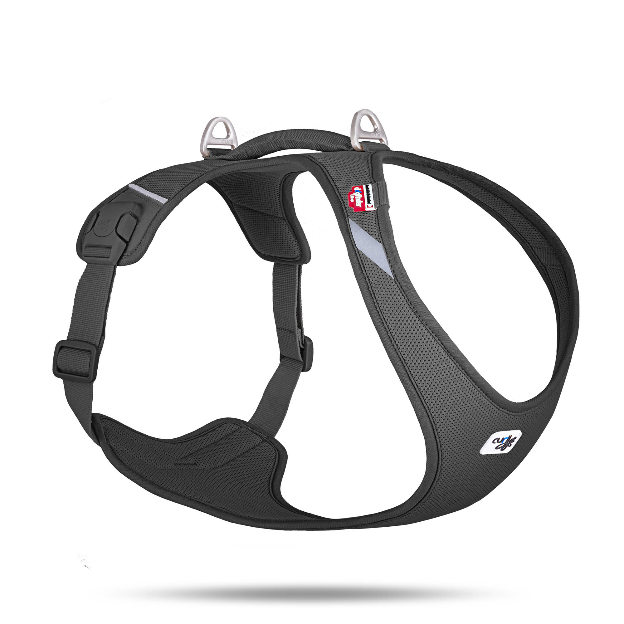 Curli Belka Harness Air-Mesh, Hund, Zugfreier Gurt, Schwarz, Netz, Einfarbig, Kein Muster PN3405
