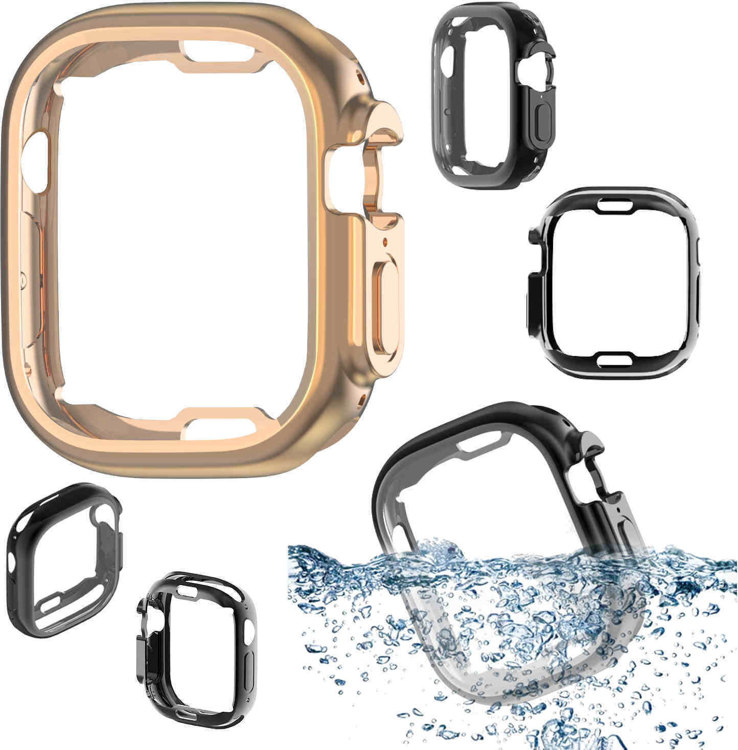 Pre Apple Watch Ultra 1 + 2 49 mm 2 v 1 Puzdro TPU Cover + PET fólia