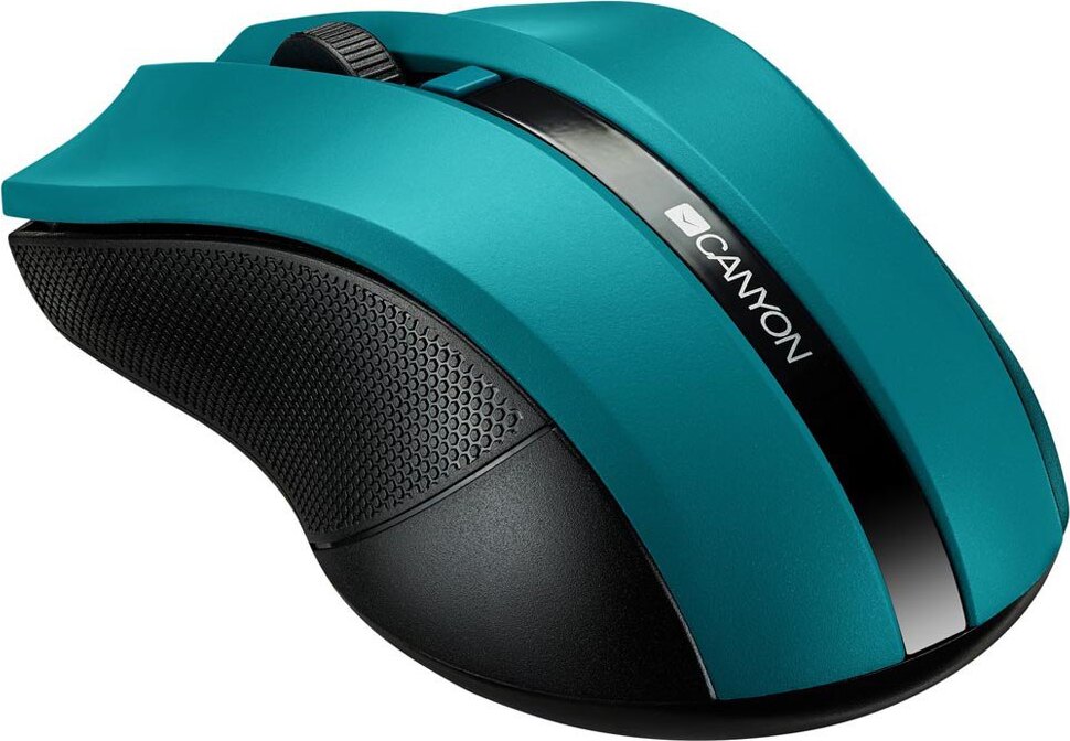 Canyon CNE-CMSW05G - Maus - rechts- und linkshndig - optisch - 4 Tasten - kabellos - 2.4 GHz - kabelloser Empfnger (USB)