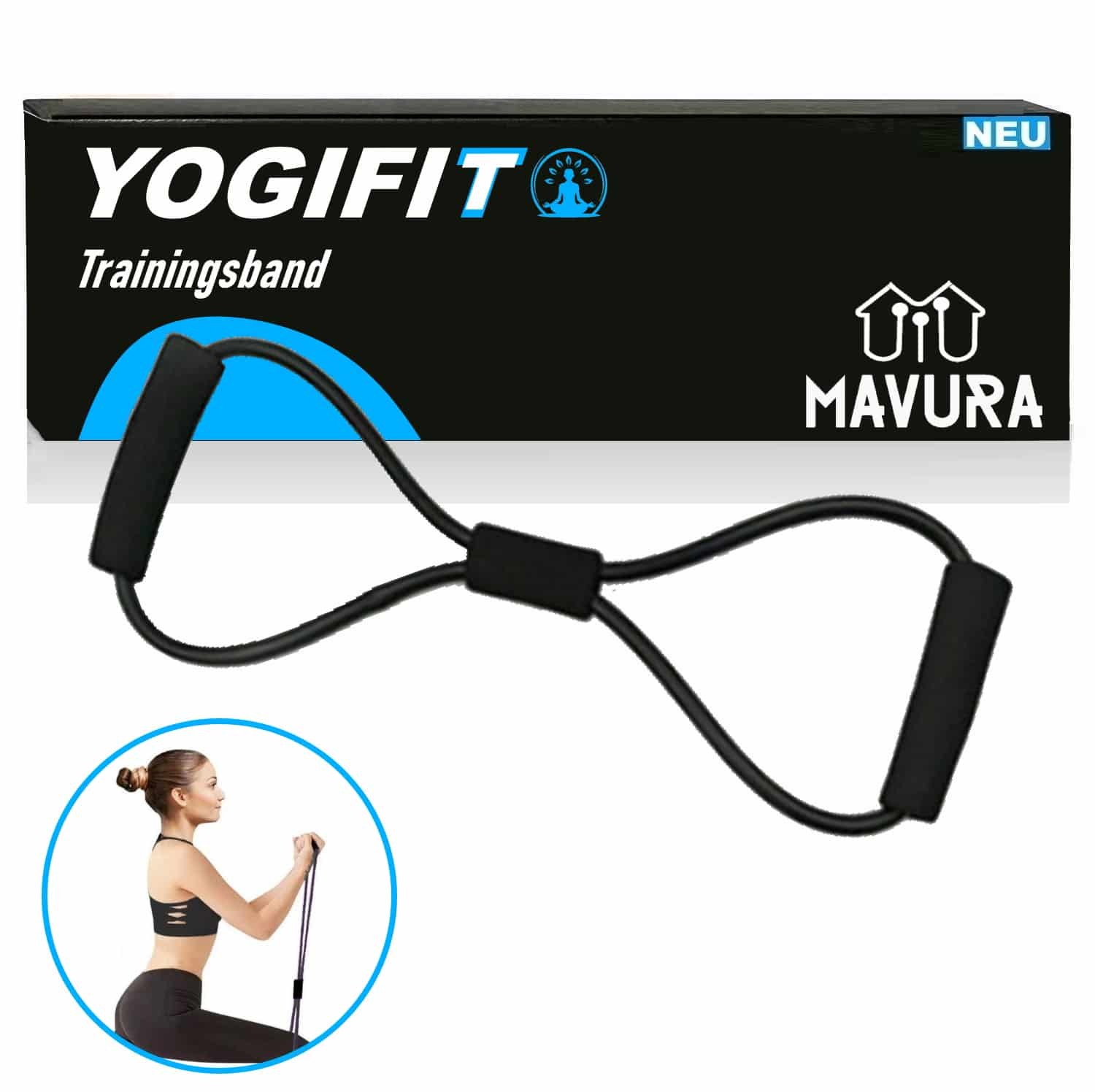 MAVURA YOGIFIT Trainingsband Fitnessband Yoga Widerstand Expander Gymnastikband A571