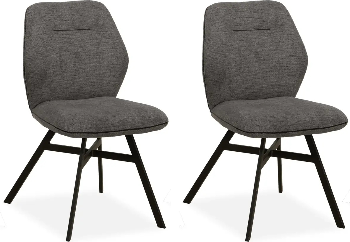 MX Sofa Esszimmerstuhl Jaimie - Anthrazit (2er-Set) ICH-377.001