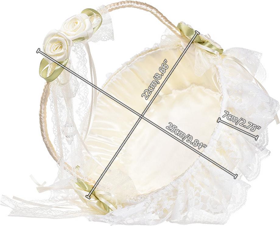 Cocosity Hochzeit Blumenkorb Hochzeit Blumenmädchen Korb Hand gewebte Spitze Hochzeit Korb