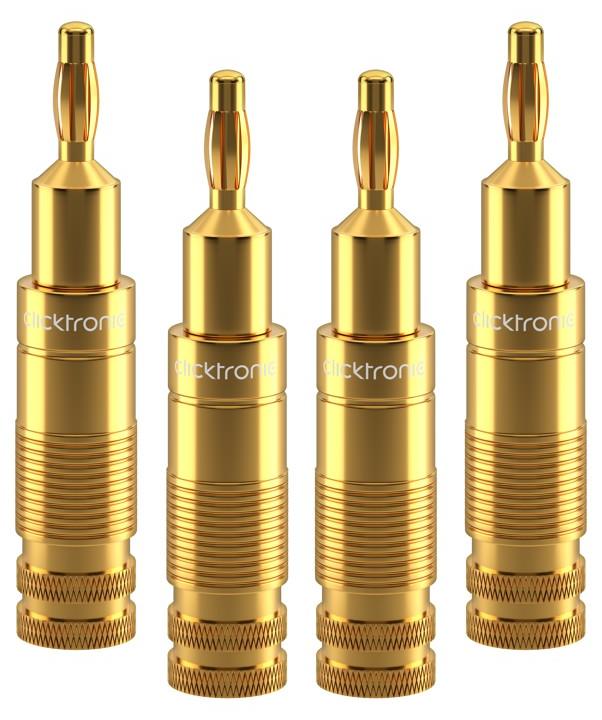 Clicktronic Banana Stecker, Premiumkabel | 2 x Cinch (Female) 3,5 mm (Male) | 0,10m | OFC Longlife Conductor 53983