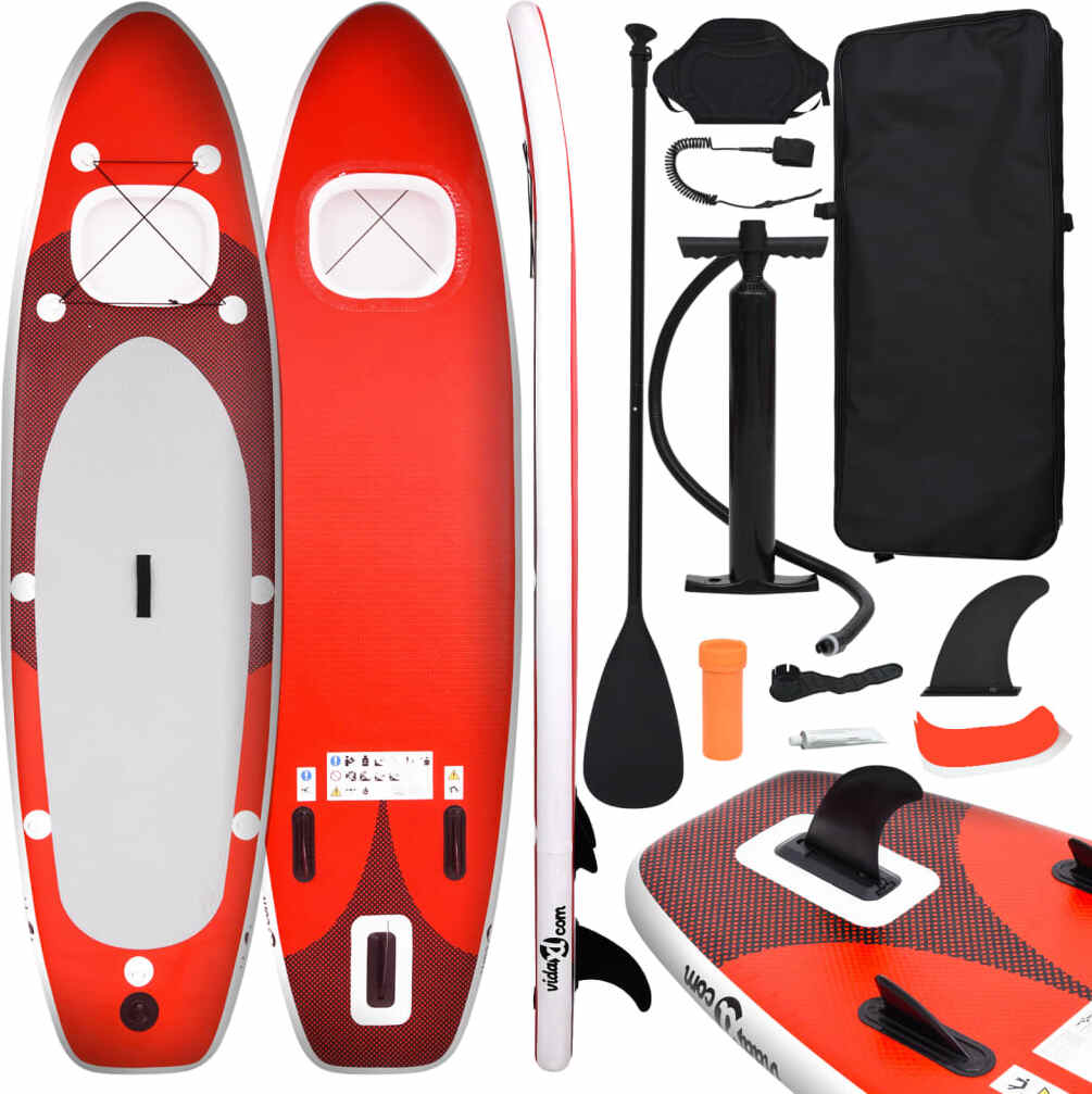 Súprava nafukovacích dosiek The Living Store SUP Board Set Red 300x76x10 cm